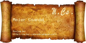 Meier Csanád névjegykártya